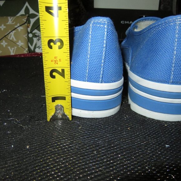 BOGO Christian Gigi Korean Loafer Wedges Boho Blue Canvas Slip On's 260 or US 9 - Picture 5 of 10